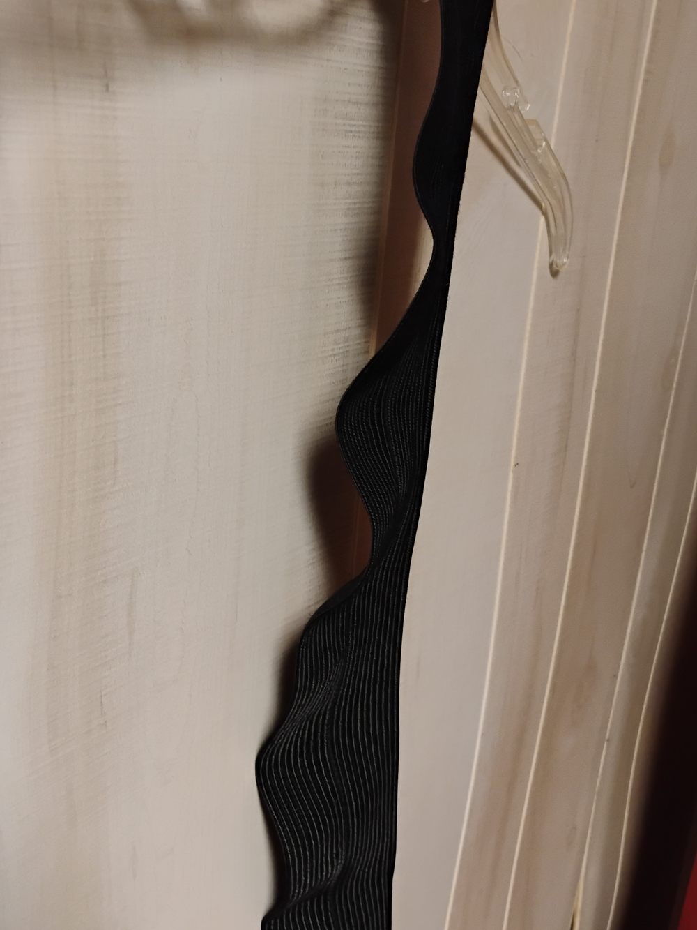 Black Belt Ribbed With Ruffle Edging On One Side 40 Inches Long, 3 Inches Wide - Picture 5 of 8